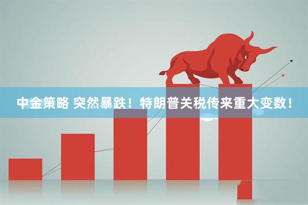 中金策略 突然暴跌！特朗普关税传来重大变数！