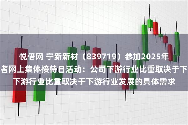 悦倍网 宁新新材（839719）参加2025年江西辖区上市公司投资者网上集体接待日活动：公司下游行业比重取决于下游行业发展的具体需求