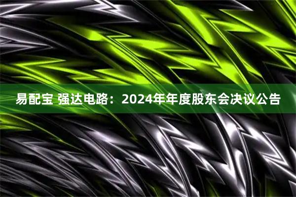 易配宝 强达电路：2024年年度股东会决议公告